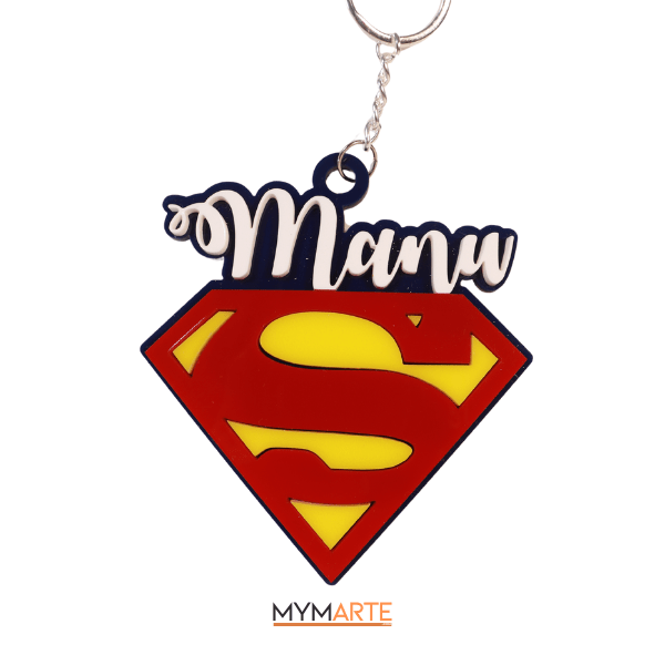 Llavero personalizado "SuperManu" 1 Llavero SuperManu metacrilato