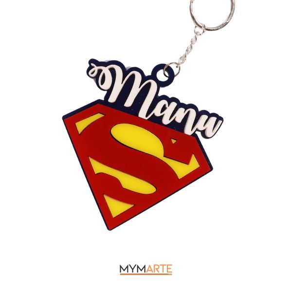 Llavero personalizado "SuperManu" 2 Llavero SuperManu metacrilato