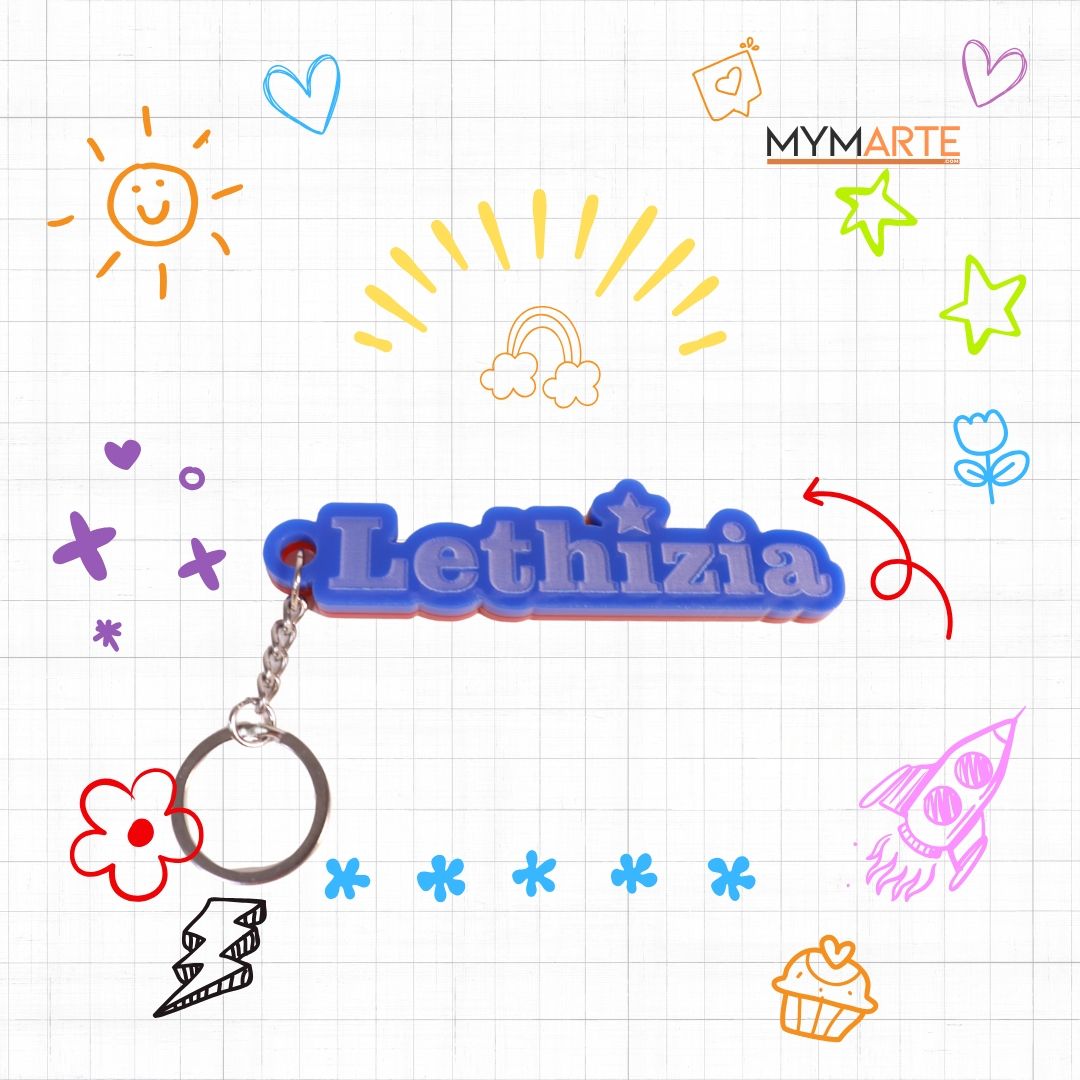 Llavero Nombre personalizado metacrilato colores 3 Llavero nombre metacrilato