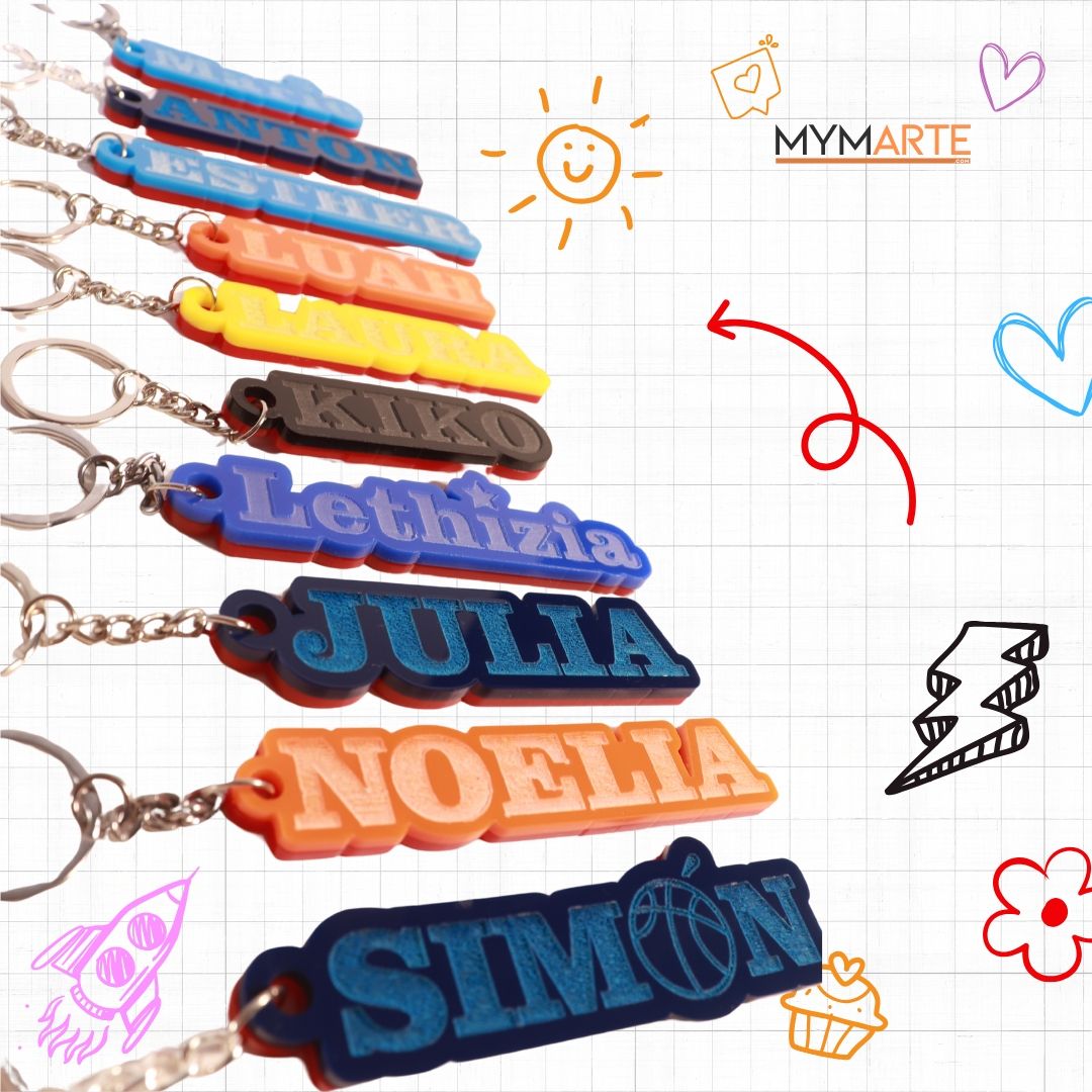 Llavero Nombre personalizado metacrilato colores 2 Llavero nombre metacrilato