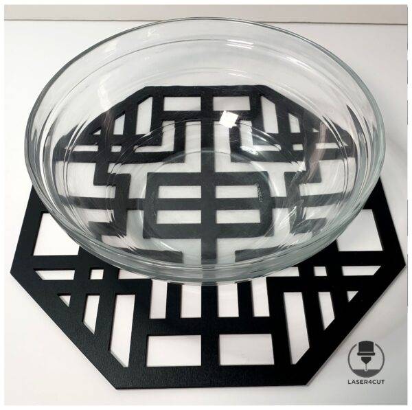 Mandala sobremesa salvamantel MDF negro 29x29cm