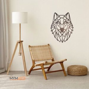 Silueta Lobo MDF negro mate