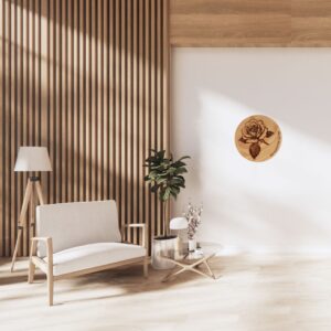 Plato Madera grabado rosa imagen-Texto