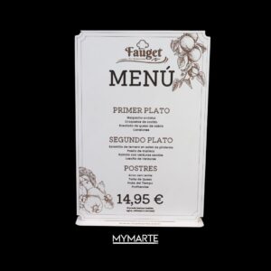 Carta Menú diario sobremesa A4 expositor