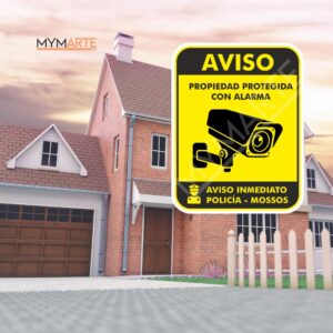 Placa Aviso Propiedad protegida Alarma