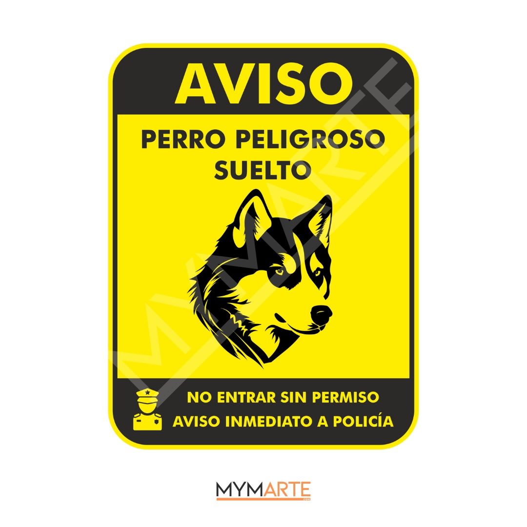 Placa Aviso Propiedad protegida con perro peligroso 2 Placa Aviso Propiedad protegida con perro peligroso