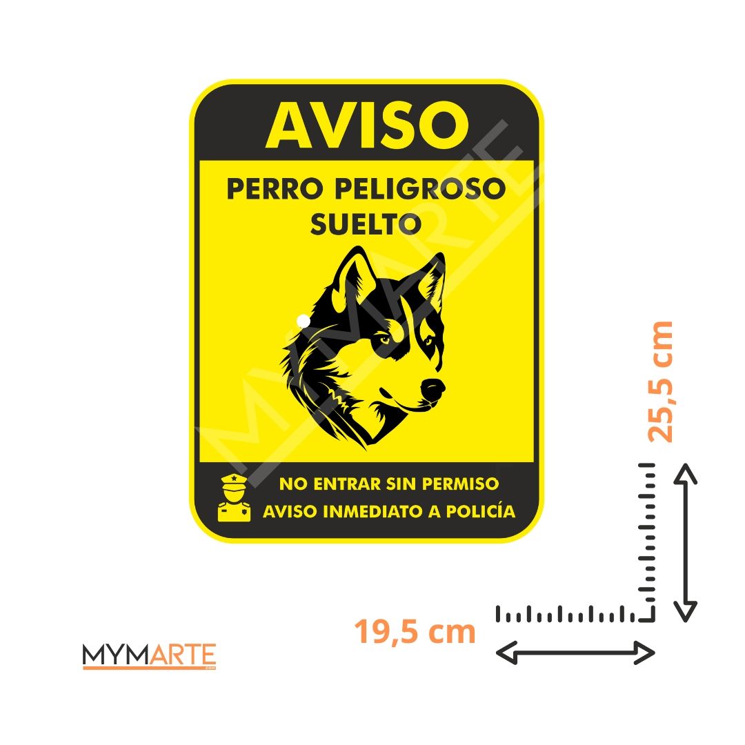 Placa Aviso Propiedad protegida con perro peligroso 3 Placa Aviso Propiedad protegida con perro peligroso