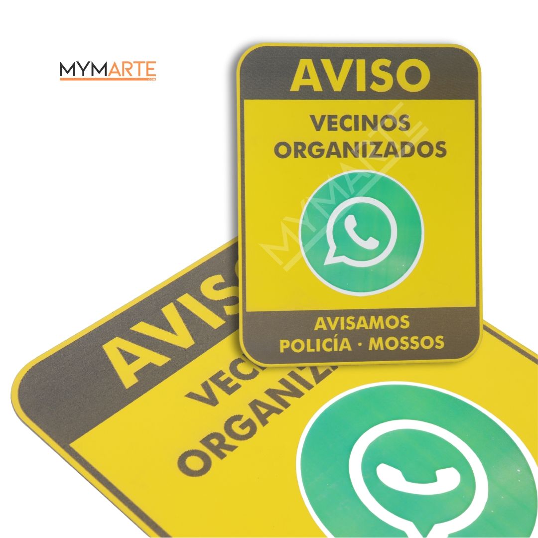 Placa Aviso vecinos organizados WhatsApp 7 Placa Aviso vecinos organizados WhatsApp