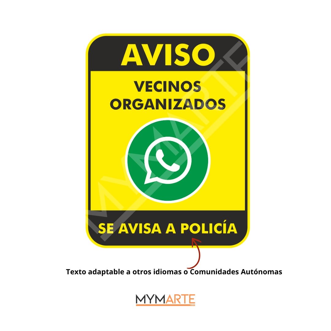 Placa Aviso vecinos organizados WhatsApp 4 Placa Aviso vecinos organizados WhatsApp