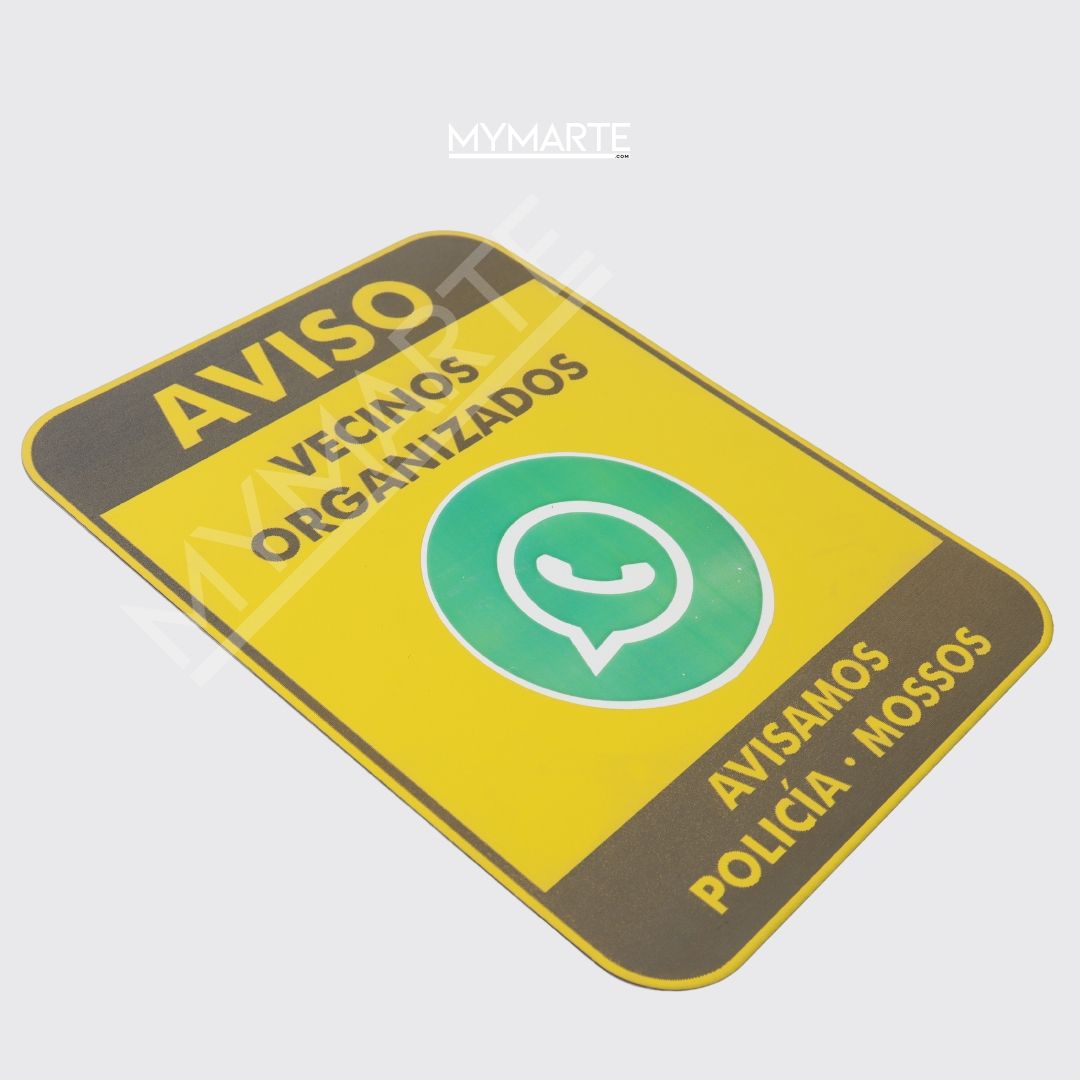 Placa Aviso vecinos organizados WhatsApp 5 Placa Aviso vecinos organizados WhatsApp