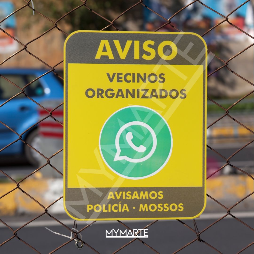 Placa Aviso vecinos organizados WhatsApp 8 Placa Aviso vecinos organizados WhatsApp