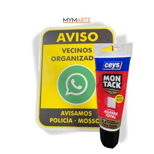 Cómo instalar tu placa de señalización o aviso 4 Placa Aviso vecinos organizados WhatsApp Producto recomendado