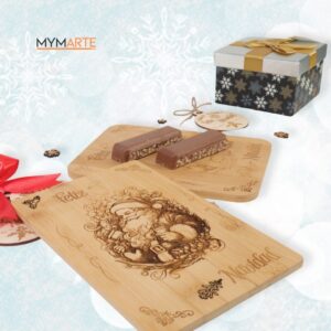 Tabla dulces Papa Noel Navidad madera Bambú 14x22cm