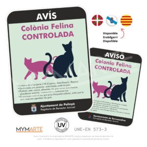 Placa Aviso Colonia Felina Controlada personalizada