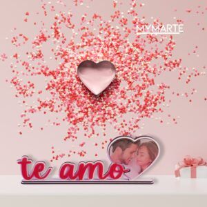Portafoto Te Amo San Valentín MDF metacrilato