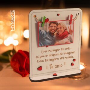 Portafotos enamorados San Valentín con frase personalizable
