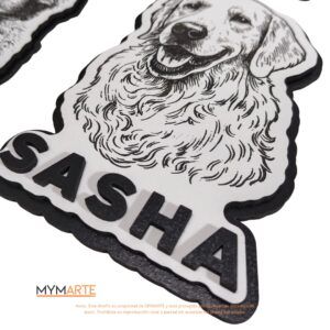 Placa Perro MDF 1 cara Láser bajorrelieve con nombre